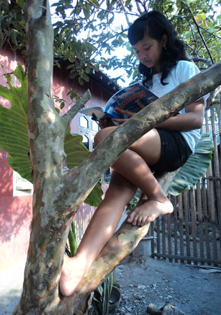 Gadis di atas pohon